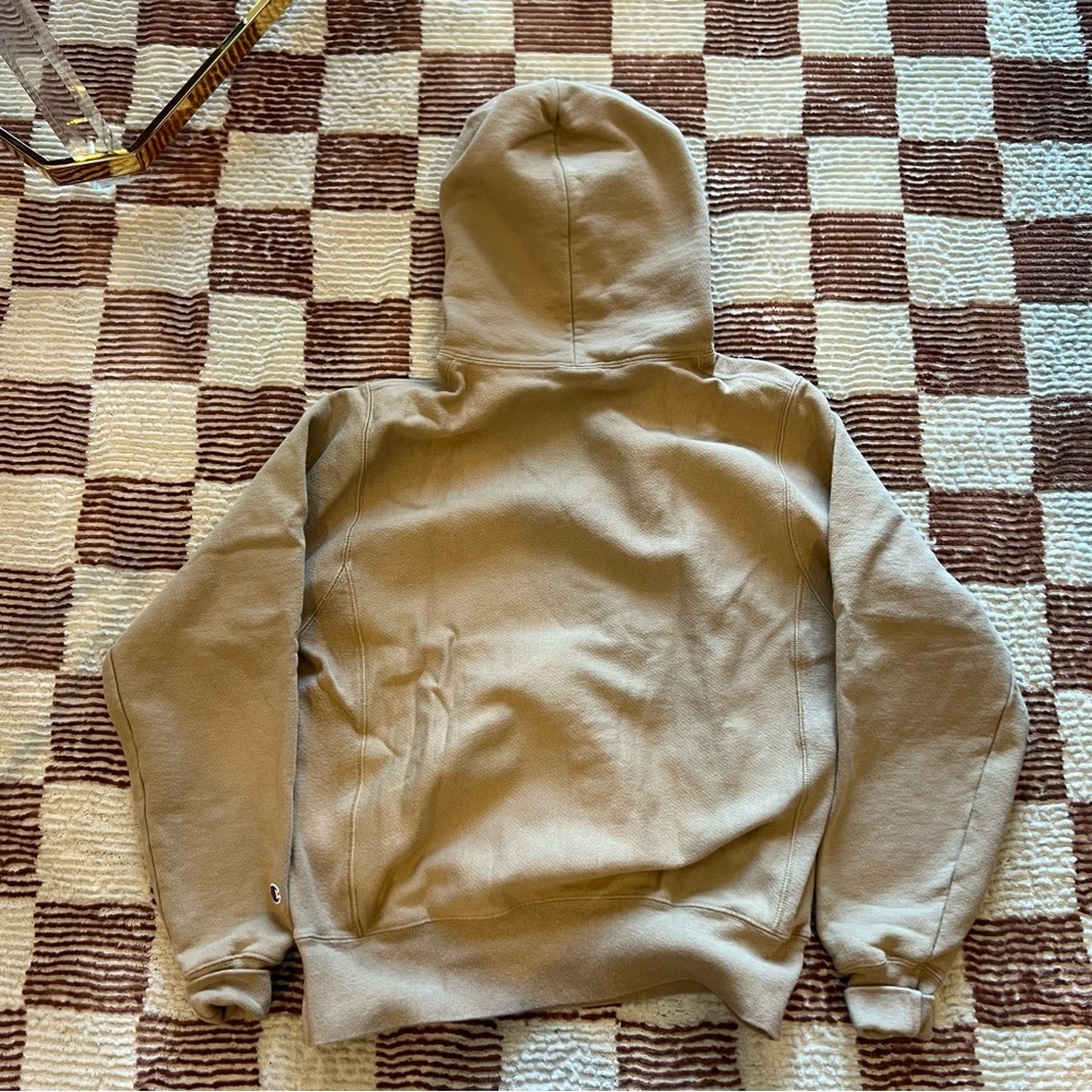 Urban Outfitters Champion Reverse Weave Heavyweight Hoodie Sweatshirt Khaki - Picture 2 of 4
